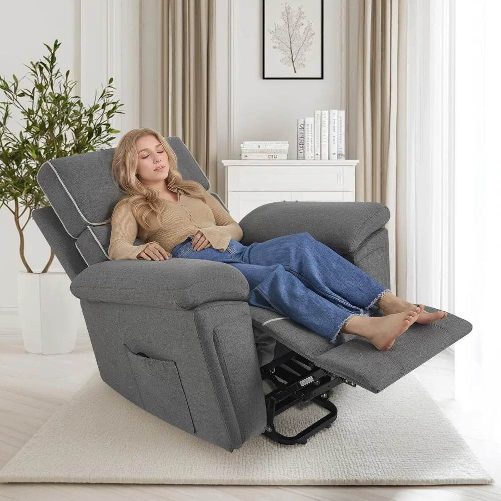 Electric Overstuffed Power Lift Recliner Chair - Omega Lifestyles