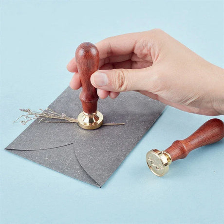 Brass Wax Seal Stamp With Removable Wooden Handle - Omega Lifestyles