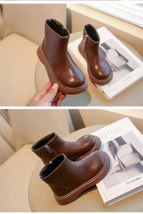 Children's Waterproof Leather Anti-Slippery Ankle Boots - Omega Lifestyles