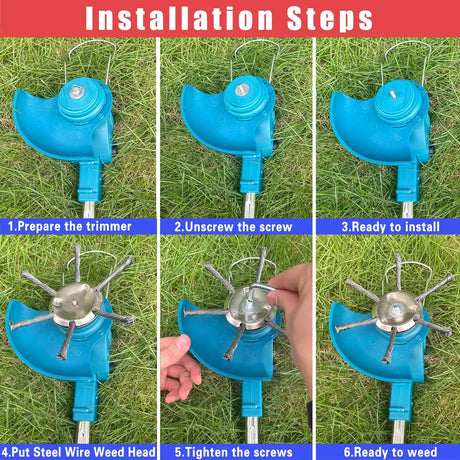 6-Inch Universal Steel Wire Grass Trimmer Replacement Head - Omega Lifestyles