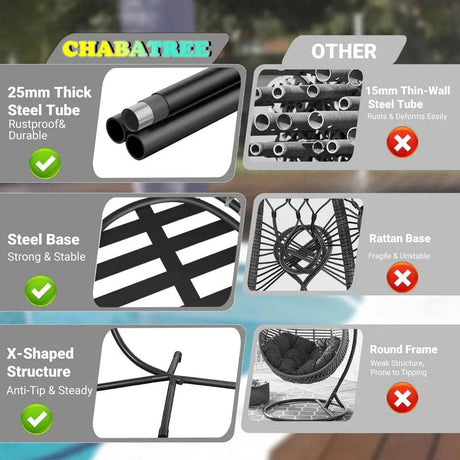 Outdoor Patio Egg Chair with Stand - Omega Lifestyles