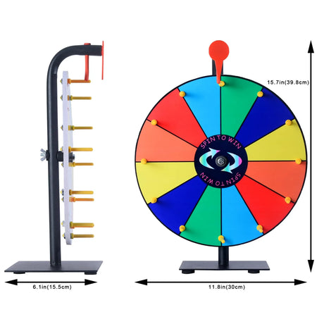 12-Slot Metal Prize Wheel Spinner with Stand - Omega Lifestyles