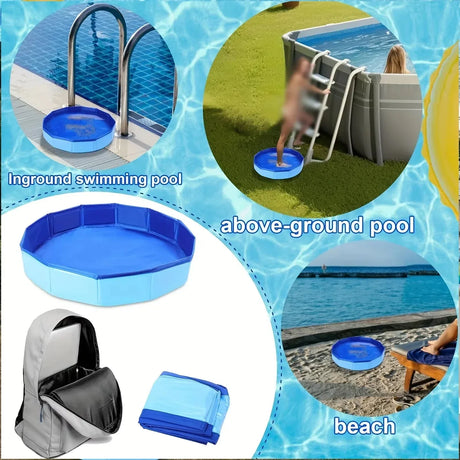 Foldable Non-Slip PVC Pet Swimming Pool - Omega Lifestyles