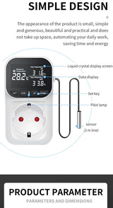 Digital Display Temperature Controller Thermostat Socket - Omega Lifestyles