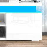 Modern 74-Inch LED TV Stand With Power Outlet and USB Ports