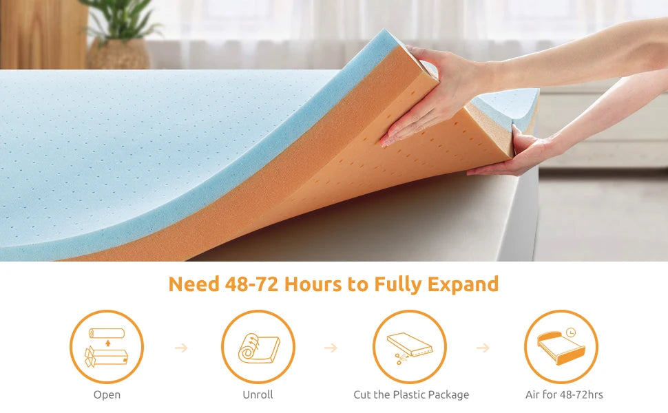 3-Inch Cooling Gel Memory Foam Mattress Topper