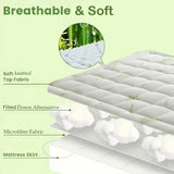 Ultra Soft Bamboo Quilted Mattress Topper Twin-39x75inch - Omega Lifestyles