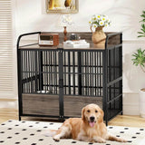 Heavy Duty Indoor XL Dog Crate With Adjustable Bowls - Omega Lifestyles