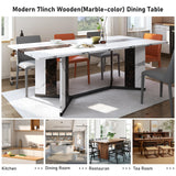 Large Rectangular Wood Top Modern Dining Table With Metal Legs