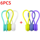 Set of 6 Silicone Reusable Cable Twist Ties Organizer