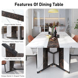 Large Rectangular Wood Top Modern Dining Table With Metal Legs