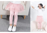 Girls Cotton Lace Skirt-Pants Leggings Winter Tights - Omega Lifestyles