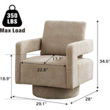 Boucle Upholstered Swivel Accent Chair With Pillow - Omega Lifestyles