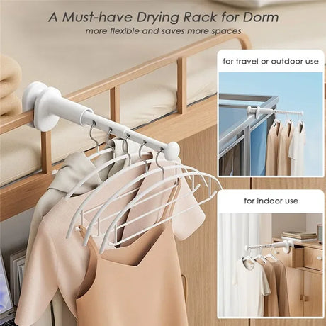 Portable Rust-Resistant Folding Plastic Travel Hanger Rack - Omega Lifestyles