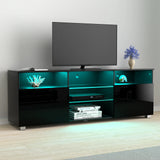 Modern High Gloss LED TV Stand With Storage Cabinet
