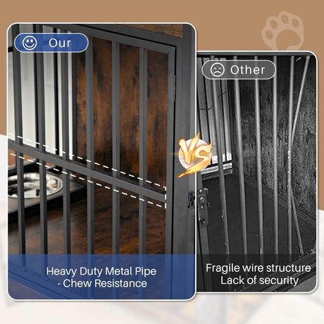 Industrial Wood Heavy Duty Large Dog Crate With Wheels - Omega Lifestyles