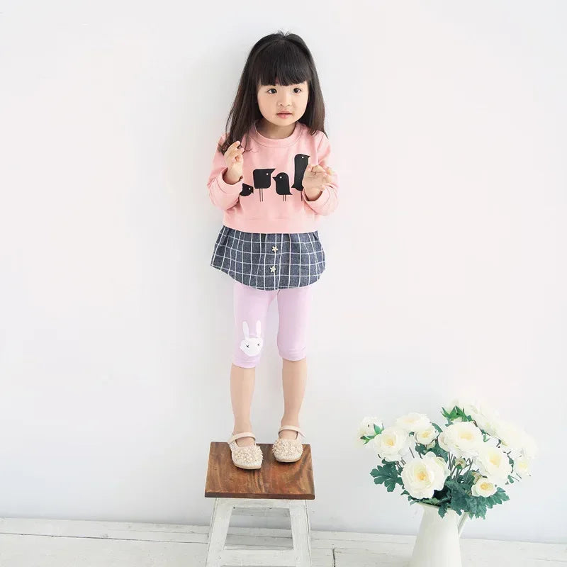 Girls Cartoon Rabbit Calf-Length Cotton Leggings - Omega Lifestyles