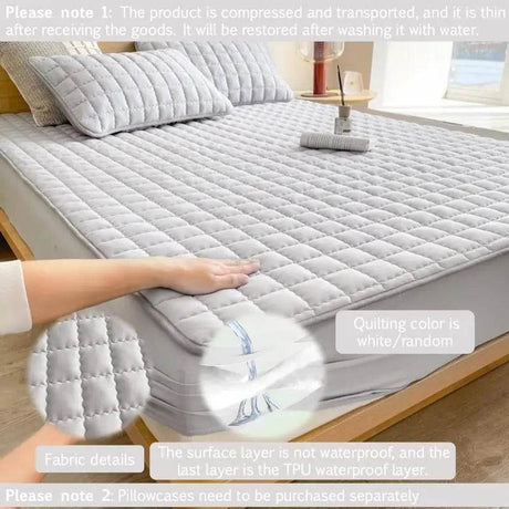 Waterproof Soft Plaid Mattress Protector Set - Omega Lifestyles