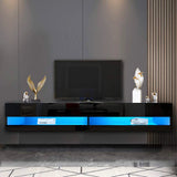 Modern Wooden Floating TV Stand With LED Lights