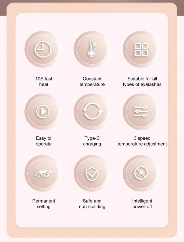 Electric Heated Eyelash Curler 3-Speed Temperature Control - Omega Lifestyles