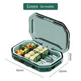 Portable 6-Grid Transparent Waterproof Pill Storage Box - Omega Lifestyles