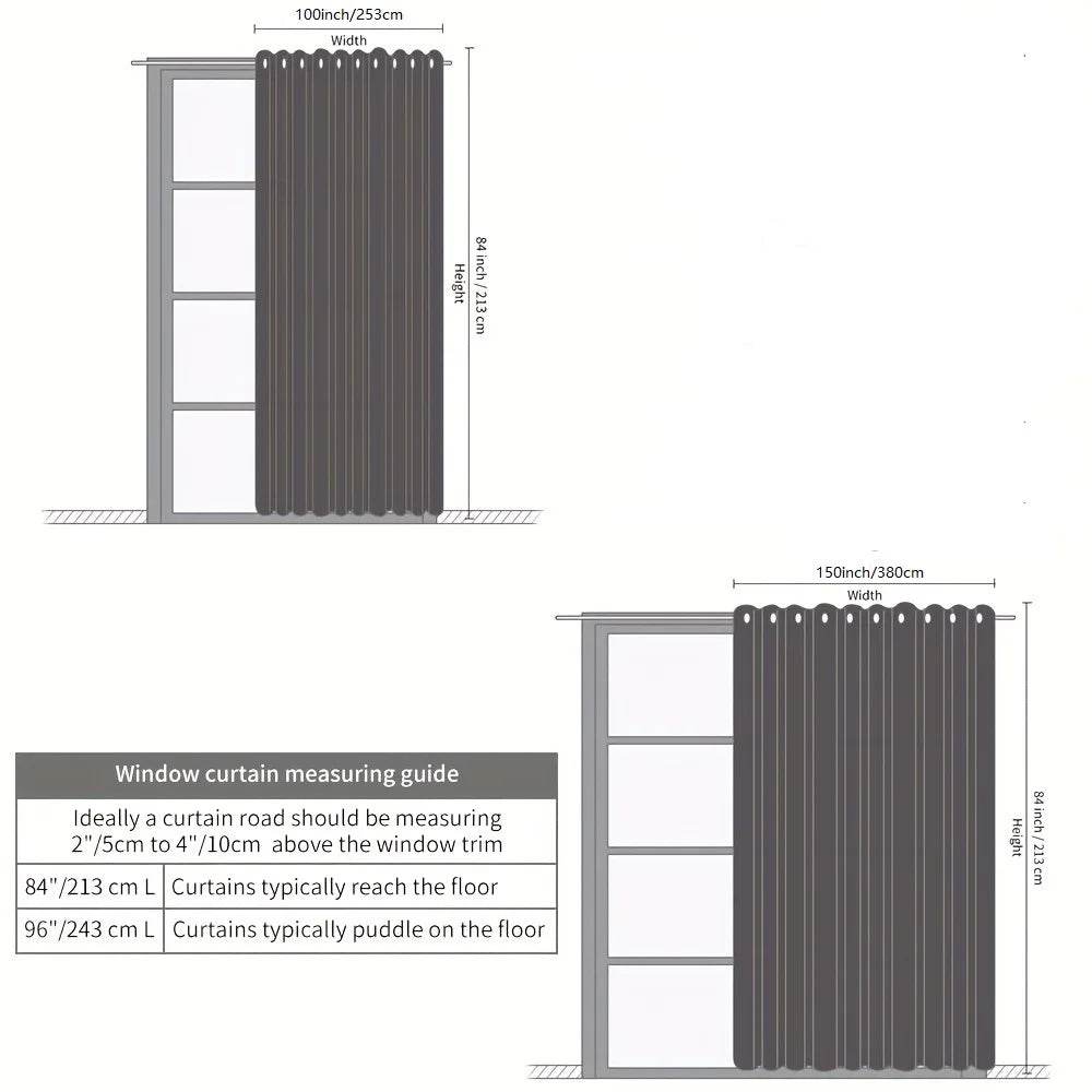 2-Piece Noise Reduction Grommet Top Room Divider Curtain
