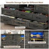 Modern Farmhouse Wood Storage Cabinet With Charging Station