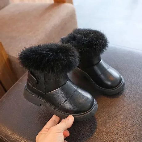 Waterproof Children Winter Ankle Fur Boots with Soft Sole - Omega Lifestyles