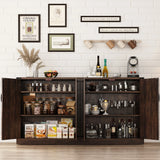 Farmhouse Engineered Wood Adjustable Shelf Sideboard Cabinet