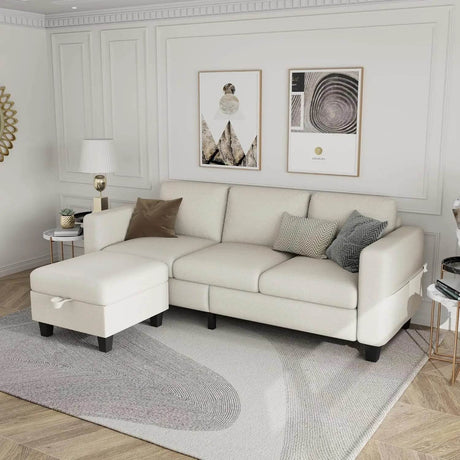 L-Shaped Modular Sectional Sofa With Storage - Omega Lifestyles