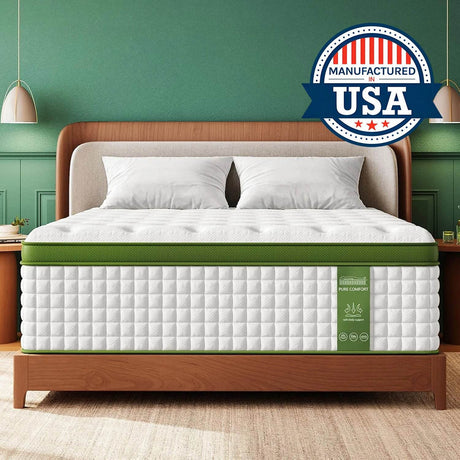 BedStory 12-14'' Hybrid Mattress, Full/King/Queen Size Mattress , Gel Memory Foam & Pocket Springs for Pressure Relief & Support - Sleep Galleria