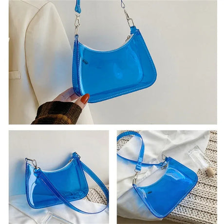 Clear PVC Small Zipper Shoulder Bag For Women - Omega Lifestyles
