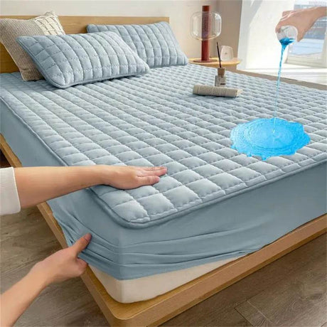 Waterproof Soft Plaid Mattress Protector Set - Omega Lifestyles