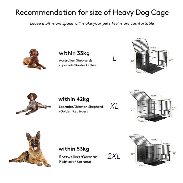 Heavy Duty Chew-Resistant Iron Dog Crate With Wheels - Omega Lifestyles