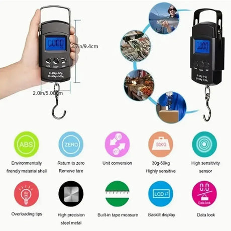 Portable Digital Hanging Scale With 50kg Capacity - Omega Lifestyles