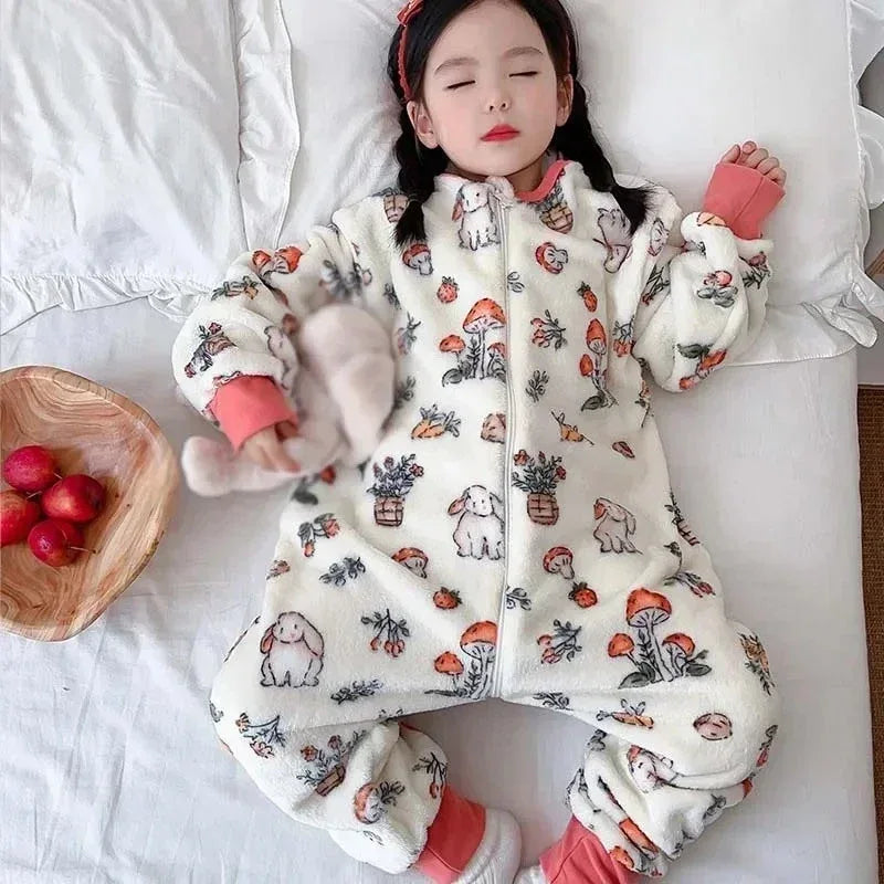 Cartoon Flannel Fleece Warm Winter Kids Pajamas - Omega Lifestyles