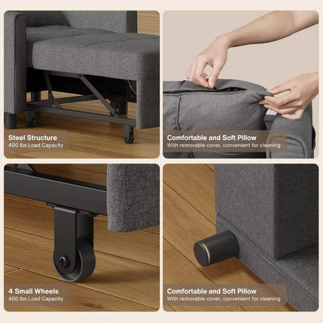 3-in-1 Convertible Sleeper Chair Bed - Omega Lifestyles