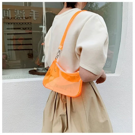 Clear PVC Small Zipper Shoulder Bag For Women - Omega Lifestyles
