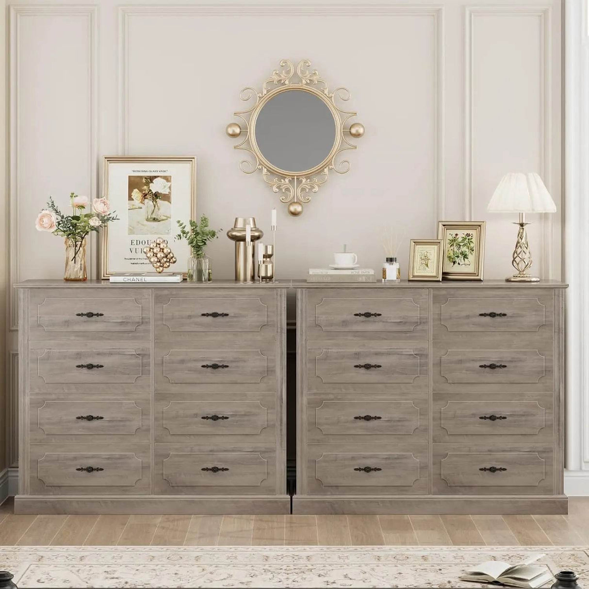 Modern Farmhouse 8-Drawer Wood Dresser - Omega Lifestyles