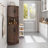 67.5-Inch Farmhouse Corner Cabinet With Adjustable Shelves