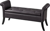 Vintage Faux Leather Storage Bench - Omega Lifestyles