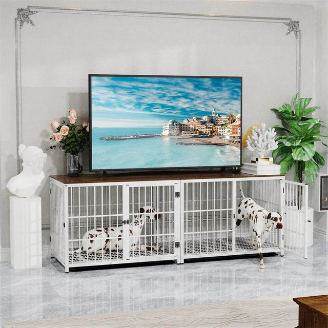 Multifunctional Wooden Dog Crate With Removable Tray - Omega Lifestyles