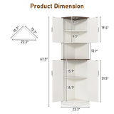 Farmhouse 67-Inch Tall Corner Storage Cabinet