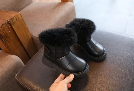 Waterproof Children Winter Ankle Fur Boots with Soft Sole - Omega Lifestyles