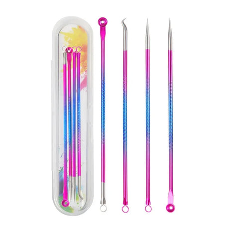 4-Piece Stainless Steel Acne Needle Tool Set - Omega Lifestyles