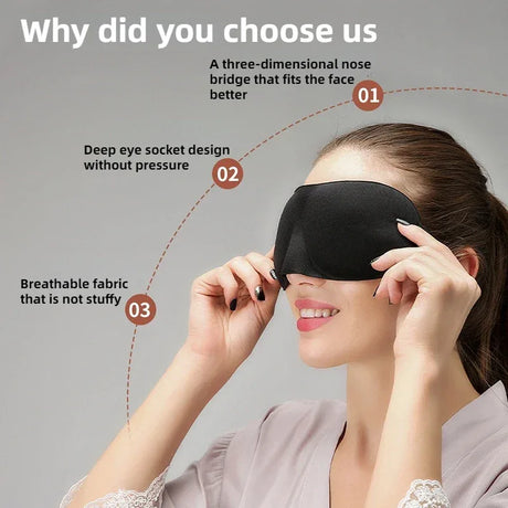 3D Contoured Memory Foam Light-Blocking Sleep Mask - Omega Lifestyles