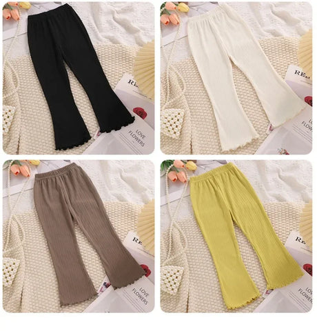 Girls Summer Casual Polyester Elastane Wide Leg Pants - Omega Lifestyles