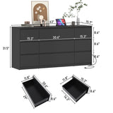 Modern 9 Drawer Engineered Wood Dresser With Charging Station