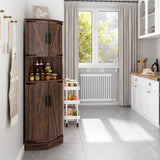 Farmhouse 67-Inch Tall Corner Storage Cabinet