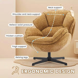 Ergonomic Swivel Living Room Chair with Metal Legs - Omega Lifestyles